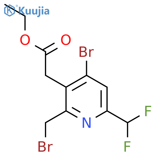 Ethyl 4-bromo-2-(bromomethyl)-6-(difluoromethyl)pyridine-3-acetate structure