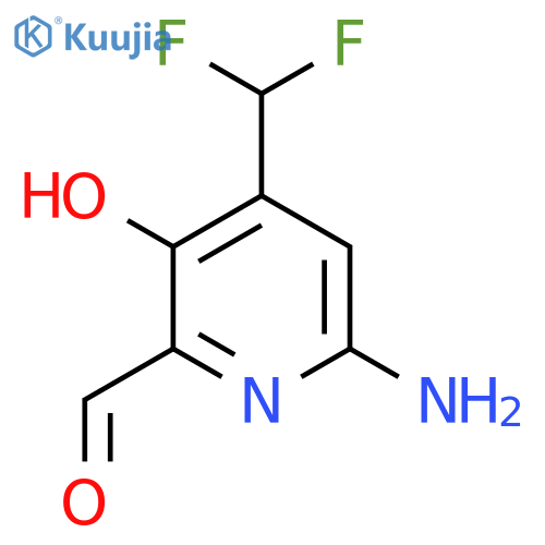 6-Amino-4-(difluoromethyl)-3-hydroxypyridine-2-carboxaldehyde structure