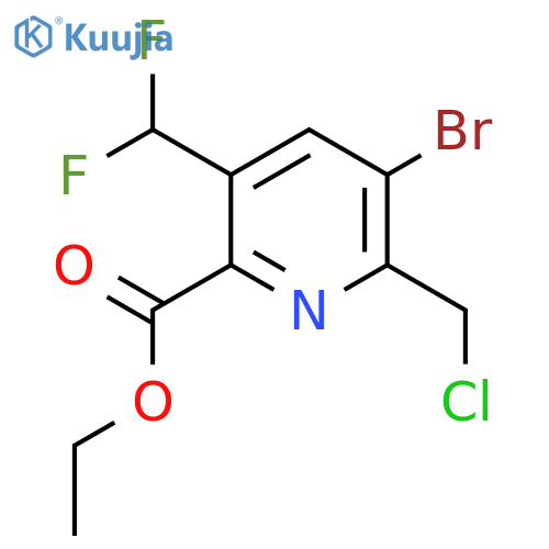 Ethyl 3-bromo-2-(chloromethyl)-5-(difluoromethyl)pyridine-6-carboxylate structure
