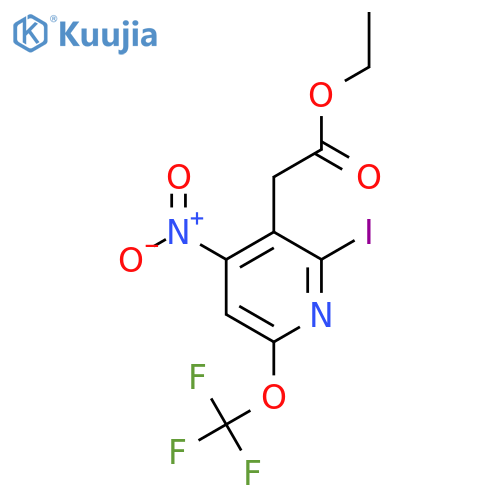 Ethyl 2-iodo-4-nitro-6-(trifluoromethoxy)pyridine-3-acetate structure