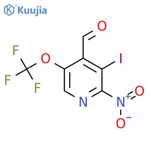 3-Iodo-2-nitro-5-(trifluoromethoxy)pyridine-4-carboxaldehyde structure