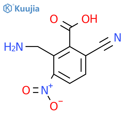 2-Aminomethyl-6-cyano-3-nitrobenzoic acid structure