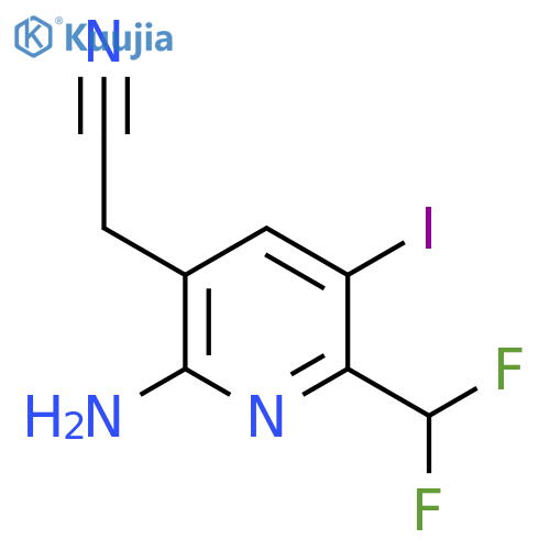2-Amino-6-(difluoromethyl)-5-iodopyridine-3-acetonitrile structure