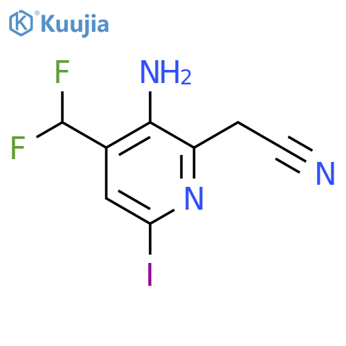 3-Amino-4-(difluoromethyl)-6-iodopyridine-2-acetonitrile structure
