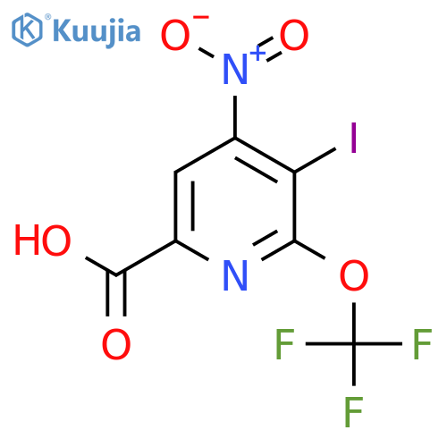 3-Iodo-4-nitro-2-(trifluoromethoxy)pyridine-6-carboxylic acid structure