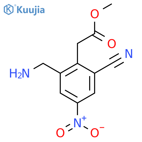 Methyl 2-aminomethyl-6-cyano-4-nitrophenylacetate structure