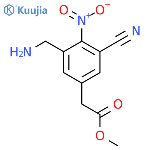 Methyl 3-aminomethyl-5-cyano-4-nitrophenylacetate structure