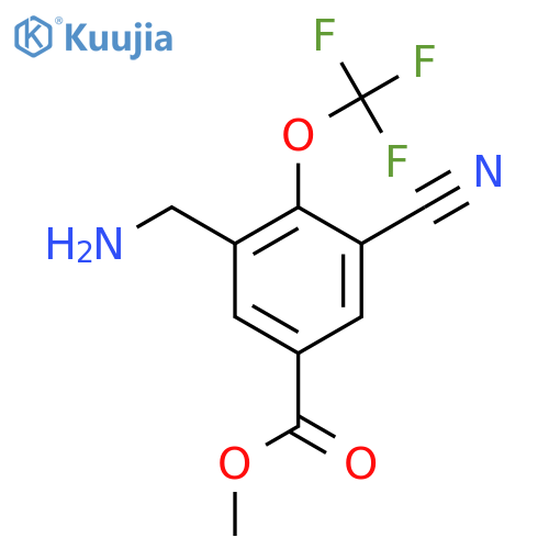 Methyl 3-aminomethyl-5-cyano-4-(trifluoromethoxy)benzoate structure