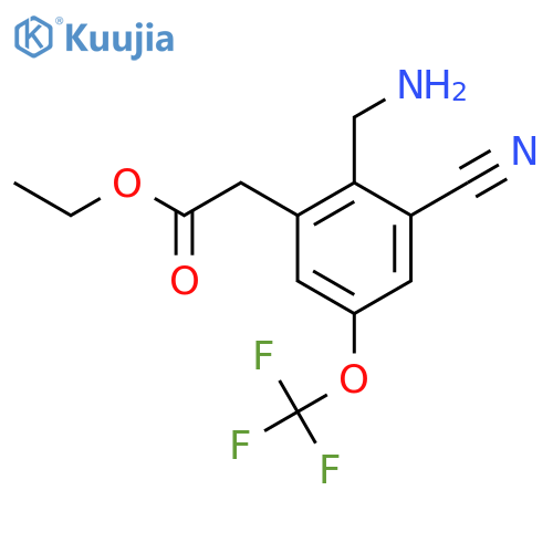 Ethyl 2-aminomethyl-3-cyano-5-(trifluoromethoxy)phenylacetate structure