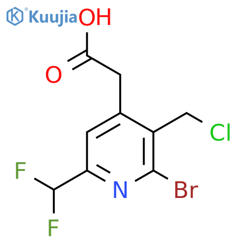 2-Bromo-3-(chloromethyl)-6-(difluoromethyl)pyridine-4-acetic acid structure