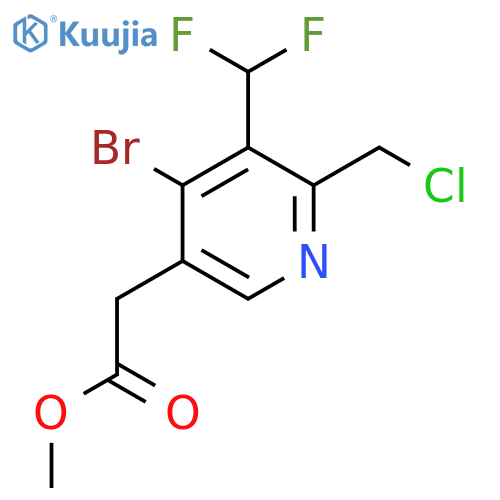 Methyl 4-bromo-2-(chloromethyl)-3-(difluoromethyl)pyridine-5-acetate structure