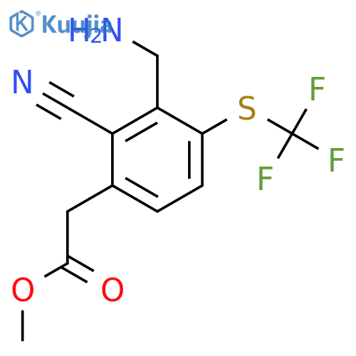 Methyl 3-aminomethyl-2-cyano-4-(trifluoromethylthio)phenylacetate structure