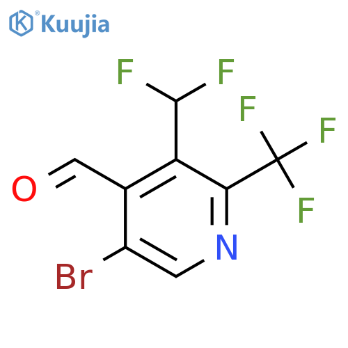 5-Bromo-3-(difluoromethyl)-2-(trifluoromethyl)pyridine-4-carboxaldehyde structure