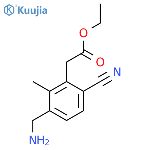 Ethyl 3-aminomethyl-6-cyano-2-methylphenylacetate structure