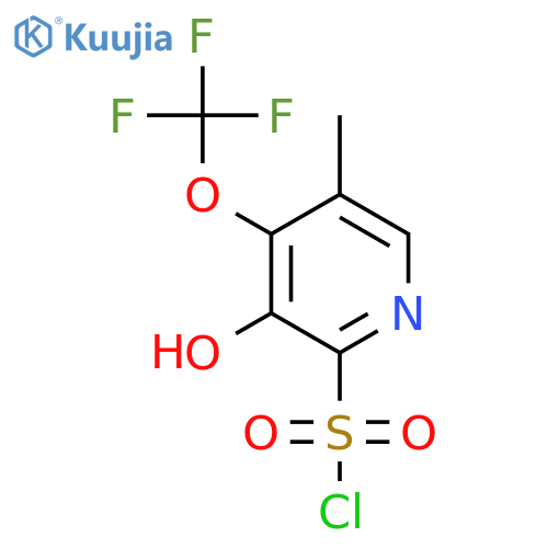 3-Hydroxy-5-methyl-4-(trifluoromethoxy)pyridine-2-sulfonyl chloride structure