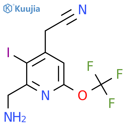 2-(Aminomethyl)-3-iodo-6-(trifluoromethoxy)pyridine-4-acetonitrile structure