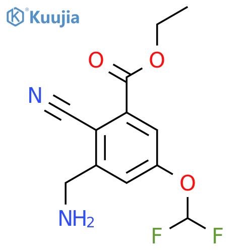 Ethyl 3-aminomethyl-2-cyano-5-(difluoromethoxy)benzoate structure