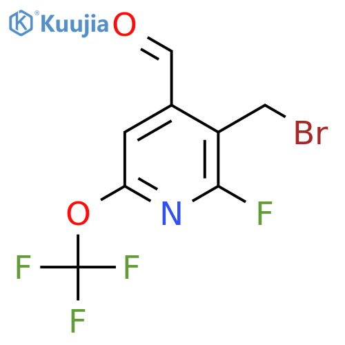 3-(Bromomethyl)-2-fluoro-6-(trifluoromethoxy)pyridine-4-carboxaldehyde structure