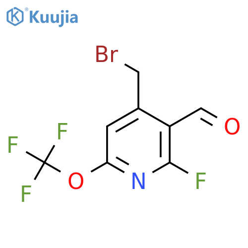 4-(Bromomethyl)-2-fluoro-6-(trifluoromethoxy)pyridine-3-carboxaldehyde structure