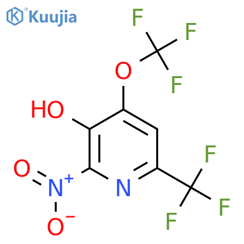 3-Hydroxy-2-nitro-4-(trifluoromethoxy)-6-(trifluoromethyl)pyridine structure