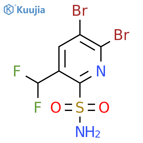 2,3-Dibromo-5-(difluoromethyl)pyridine-6-sulfonamide structure