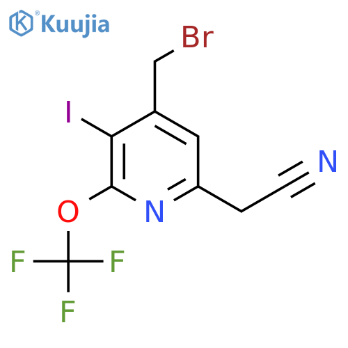 4-(Bromomethyl)-3-iodo-2-(trifluoromethoxy)pyridine-6-acetonitrile structure