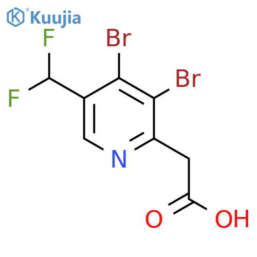 3,4-Dibromo-5-(difluoromethyl)pyridine-2-acetic acid structure