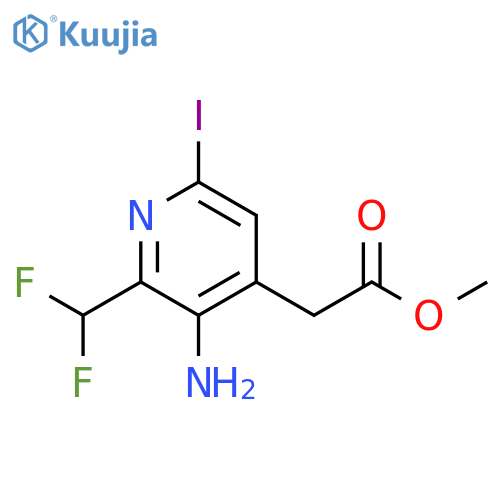 Methyl 3-amino-2-(difluoromethyl)-6-iodopyridine-4-acetate structure