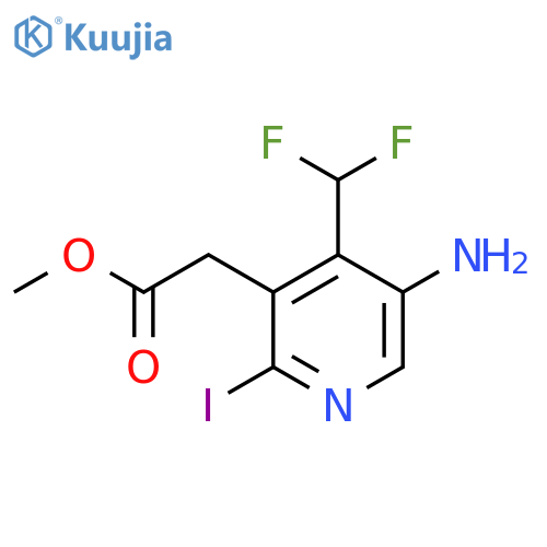Methyl 5-amino-4-(difluoromethyl)-2-iodopyridine-3-acetate structure