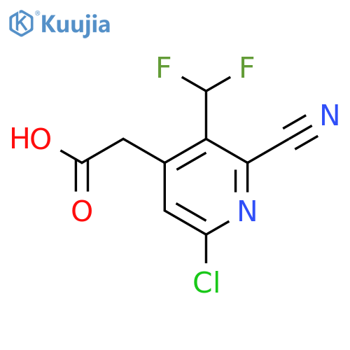 6-Chloro-2-cyano-3-(difluoromethyl)pyridine-4-acetic acid structure