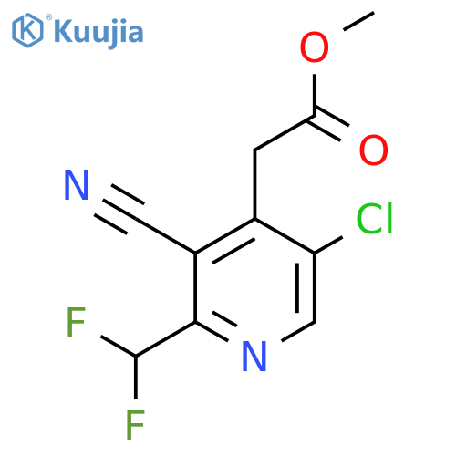 Methyl 5-chloro-3-cyano-2-(difluoromethyl)pyridine-4-acetate structure