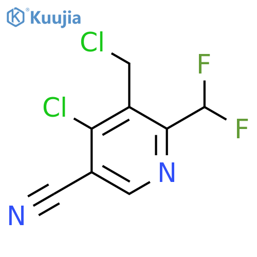4-Chloro-3-(chloromethyl)-5-cyano-2-(difluoromethyl)pyridine structure