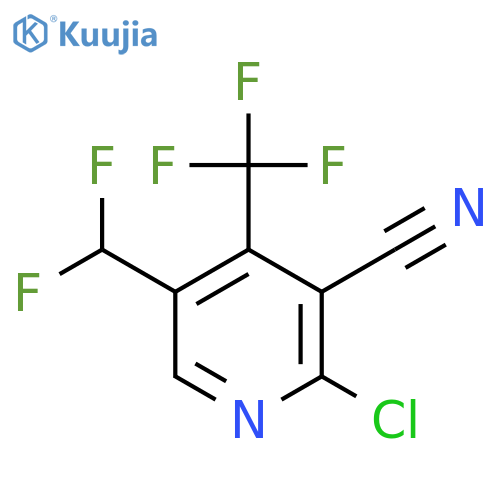 2-Chloro-3-cyano-5-(difluoromethyl)-4-(trifluoromethyl)pyridine structure
