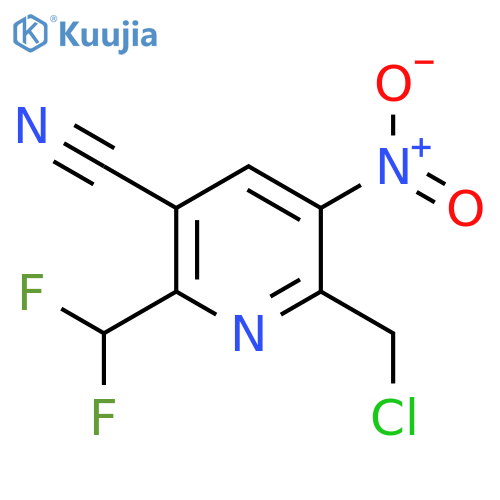 2-(Chloromethyl)-5-cyano-6-(difluoromethyl)-3-nitropyridine structure