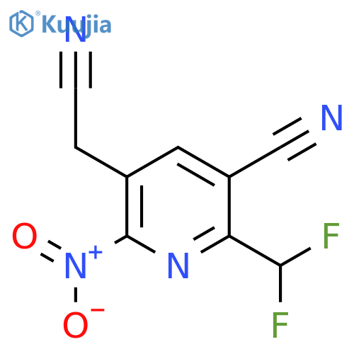 3-Cyano-2-(difluoromethyl)-6-nitropyridine-5-acetonitrile structure