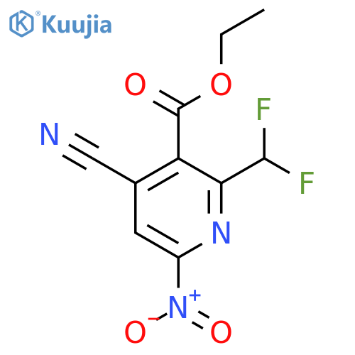 Ethyl 4-cyano-2-(difluoromethyl)-6-nitropyridine-3-carboxylate structure