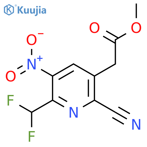 Methyl 2-cyano-6-(difluoromethyl)-5-nitropyridine-3-acetate structure
