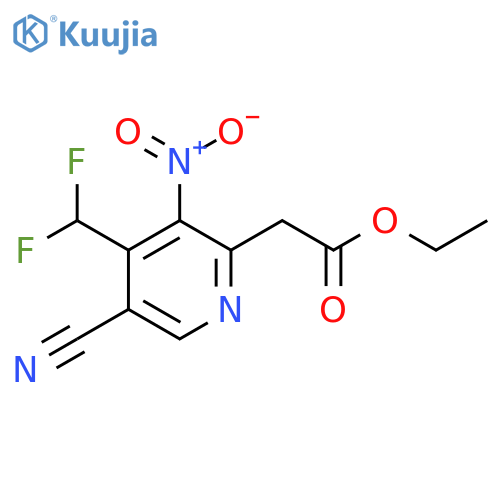 Ethyl 5-cyano-4-(difluoromethyl)-3-nitropyridine-2-acetate structure