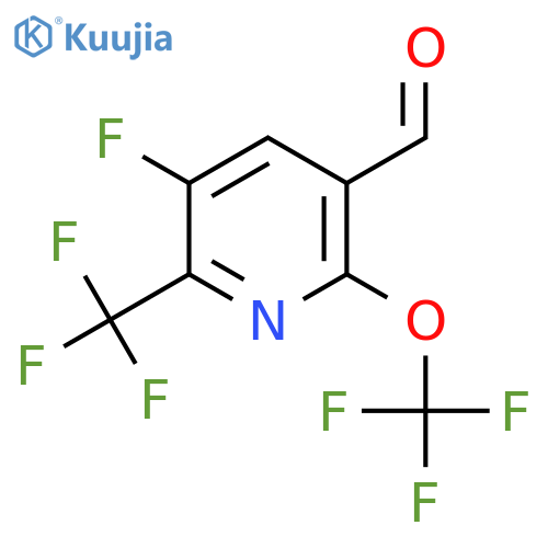 3-Fluoro-6-(trifluoromethoxy)-2-(trifluoromethyl)pyridine-5-carboxaldehyde structure