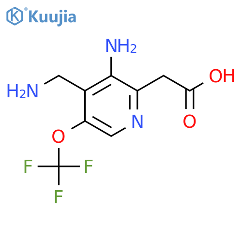 3-Amino-4-(aminomethyl)-5-(trifluoromethoxy)pyridine-2-acetic acid structure
