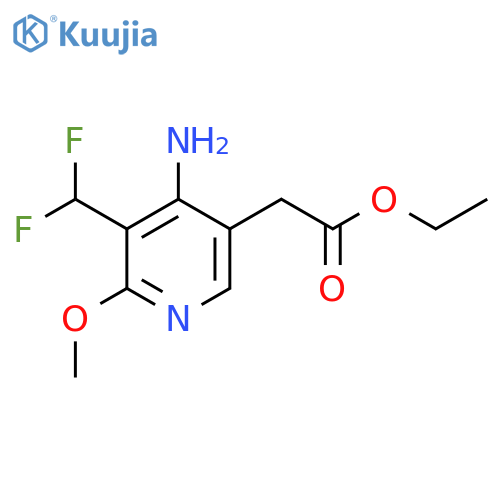 Ethyl 4-amino-3-(difluoromethyl)-2-methoxypyridine-5-acetate structure