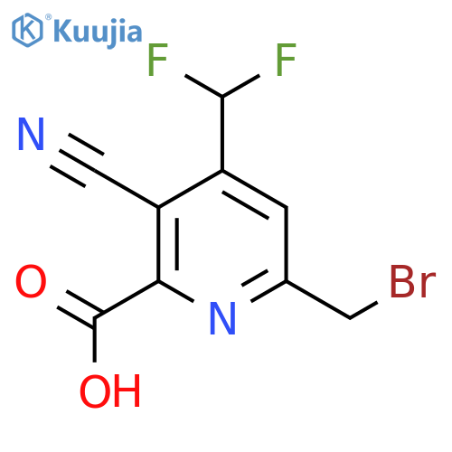 6-(Bromomethyl)-3-cyano-4-(difluoromethyl)pyridine-2-carboxylic acid structure