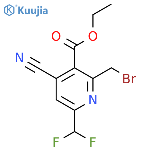 Ethyl 2-(bromomethyl)-4-cyano-6-(difluoromethyl)pyridine-3-carboxylate structure