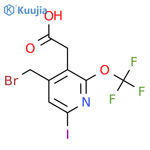 4-(Bromomethyl)-6-iodo-2-(trifluoromethoxy)pyridine-3-acetic acid structure