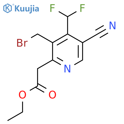 Ethyl 3-(bromomethyl)-5-cyano-4-(difluoromethyl)pyridine-2-acetate structure