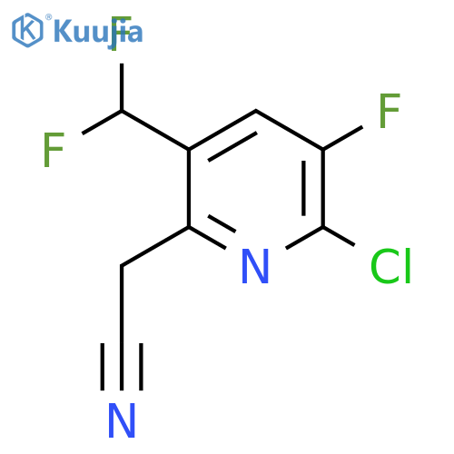 2-Chloro-5-(difluoromethyl)-3-fluoropyridine-6-acetonitrile structure