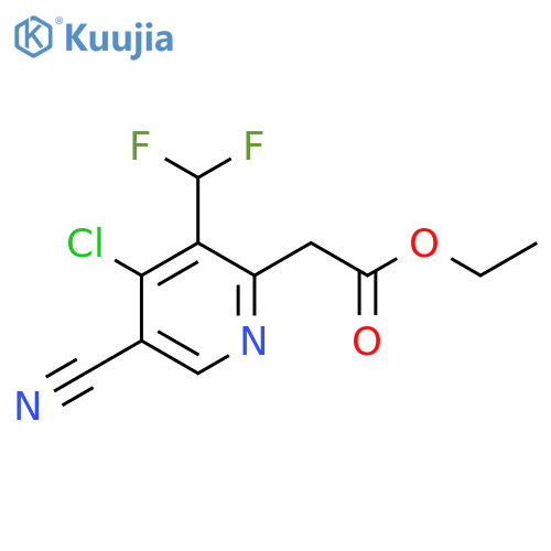 Ethyl 4-chloro-5-cyano-3-(difluoromethyl)pyridine-2-acetate structure
