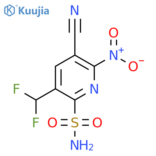 3-Cyano-5-(difluoromethyl)-2-nitropyridine-6-sulfonamide structure