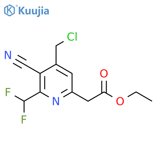 Ethyl 4-(chloromethyl)-3-cyano-2-(difluoromethyl)pyridine-6-acetate structure