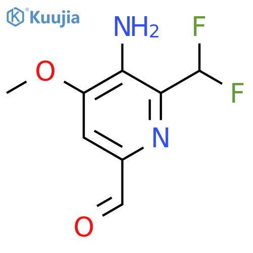 3-Amino-2-(difluoromethyl)-4-methoxypyridine-6-carboxaldehyde structure